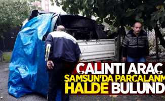 Çalıntı araba Samsun'da parçalanmış halde bulundu
