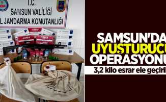 Samsun'da uyuşturucu operasyonu! 3,2 kilo esrar ele geçirildi