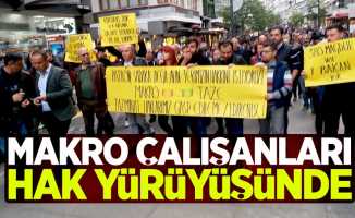 Samsun'da MAKRO çalışanları hak yürüyüşünde