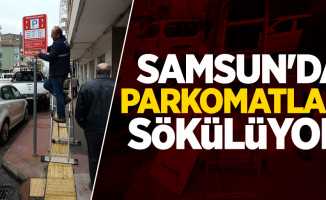 Samsun'da parkomatlar sökülüyor