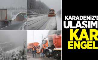 Karadeniz'de ulaşıma kar engeli