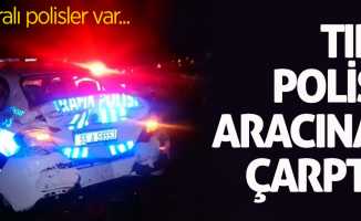 Samsun'da kaza! Tır polis aracına çarptı