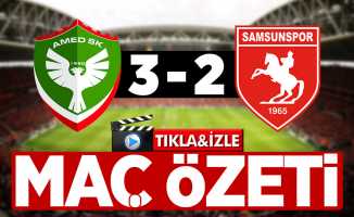 Amedspor 3-2 Samsunspor Maç Özeti ve Golleri