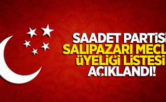 Saadet Partisi Salıpazarı meclis üyeliği listesi açıklandı