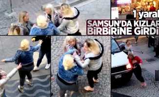 Samsun'da kızlar birbirine girdi! 1 yaralı