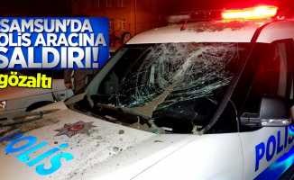 Samsun'da polis aracına saldırı!