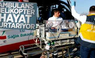 Ambulans helikopter hayat kurtarıyor