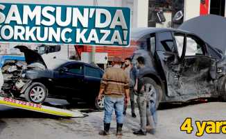 Samsun'da korkunç kaza! 4 yaralı 