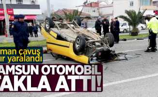 Samsun'da otomobil takla attı! Uzman çavuş ağır yaralandı