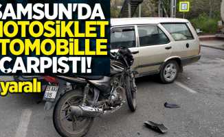 Samsun'da motosiklet otomobille çarpıştı! 1 yaralı