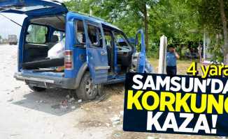 Samsun'da korkunç kaza! 4 yaralı