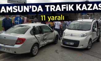 Samsun'da Trafik Kazası... 11 yaralı 