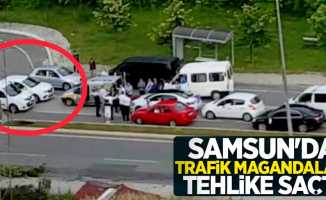 Samsun'da trafik magandaları tehlike saçtı