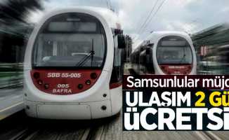 Samsun'da ulaşım 2 gün ücretsiz