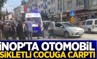 Sinop'ta otomobil bisikletli çocuğa çarptı