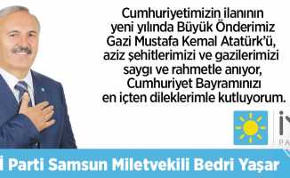Bedri Yaşar'dan 29 Ekim Cumhuriyet Bayramı mesajı