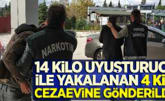 Samsun'da 14 kilo uyuşturucu ile yakalanan 4 kişi cezaevine gönderildi!