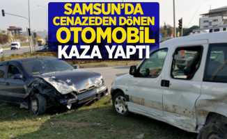 Samsun'da cenazeden dönen otomobil kaza yaptı