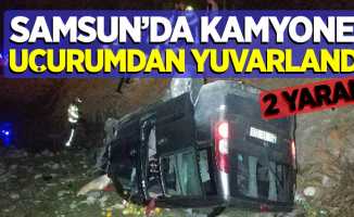Samsun'da kamyonet uçurumdan yuvarlandı: 2 yaralı!