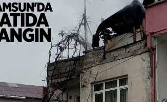 Samsun'da çatıda yangın