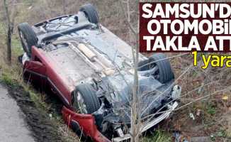 Samsun'da otomobil takla attı! 1 yaralı