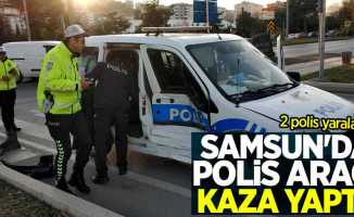 Samsun'da polis aracı kaza yaptı! 2 polis yaralı
