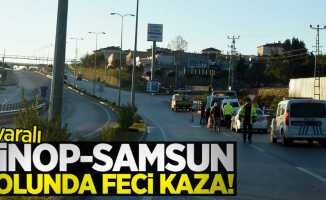 Sinop-Samsun yolunda feci kaza! 1 yaralı