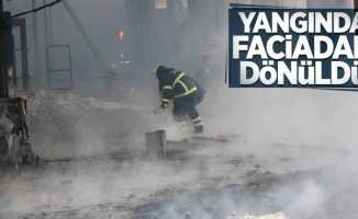 Samsun'da fabrika yangının faciadan dönüldü 