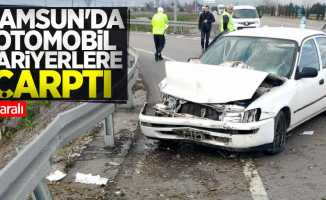 Samsun'da otomobil bariyerlere çarptı: 3 yaralı