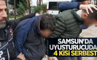 Samsun'da uyuşturucudan 4 kişi serbest
