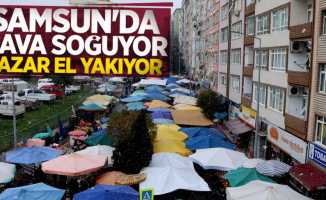 Samsun'da hava soğuyor pazar el yakıyor 