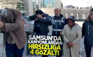 Samsun'da kamyonlardan hırsızlığa 4 gözaltı