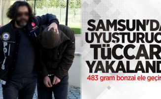 Samsun'da uyuşturucu tüccarı 483 gram bonzai ile yakalandı