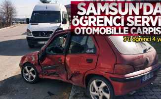 Samsun'da feci kaza! Öğrenci servisi otomobil ile çarpıştı: 4 yaralı