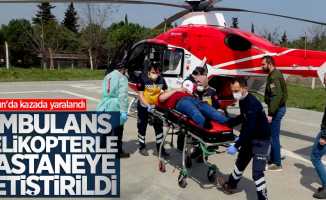 Samsun'da kazada yaralandı! Ambulans helikoperle hastaneye yetiştirildi 