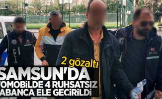 Samsun'da otomobilde 4 ruhsatsız tabanca ele geçirildi: 2 gözaltı