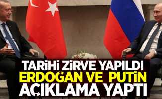 Tarihi zirve gerçekleşti! İşte Erdoğan ve Putin'in açıklamaları