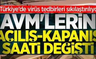 Türkiye'de virüs tedbirleri sıkılaştırılıyor! AVM'lerin açılış-kapanış saatleri değişti