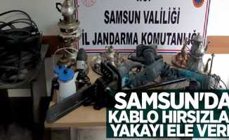 Samsun'da kablo hırsızları yakayı ele verdi 