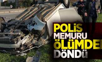 Samsun'da polis memuru ölümden döndü