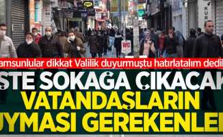 Samsun'da sokağa çıkma yasağı ile alınan kararlar 