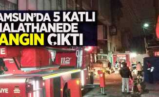 Samsun'da 5 katlı imalathanede yangın çıktı