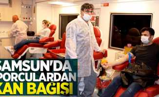 Samsun'da sporculardan kan bağışı