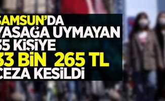 Samsun'ya yasağa uymayanlara 33 bin 265 TL ceza kesildi
