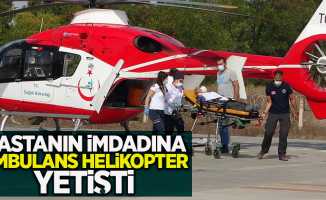 Hastanın imdadına ambulans helikopter yetişti