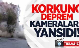 İzmir'deki korkunç deprem kameralara yansıdı