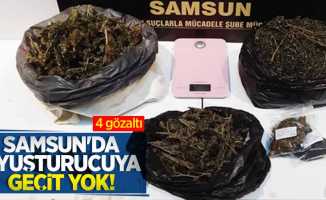 Samsun'da uyuşturucuya geçit yok: 4 gözaltı