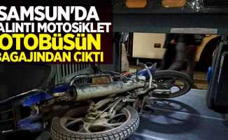 Samsun'da çalıntı motosiklet otobüsünden bagajından çıktı