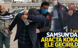 Samsun'da araçta kokain ele geçirildi! 3 gözaltı