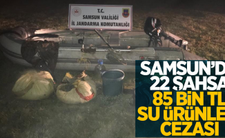 Samsun'da 22 şahsa 85 bin TL su ürünleri cezası